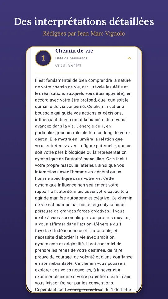 Interprétation détaillée du chemin de vie
